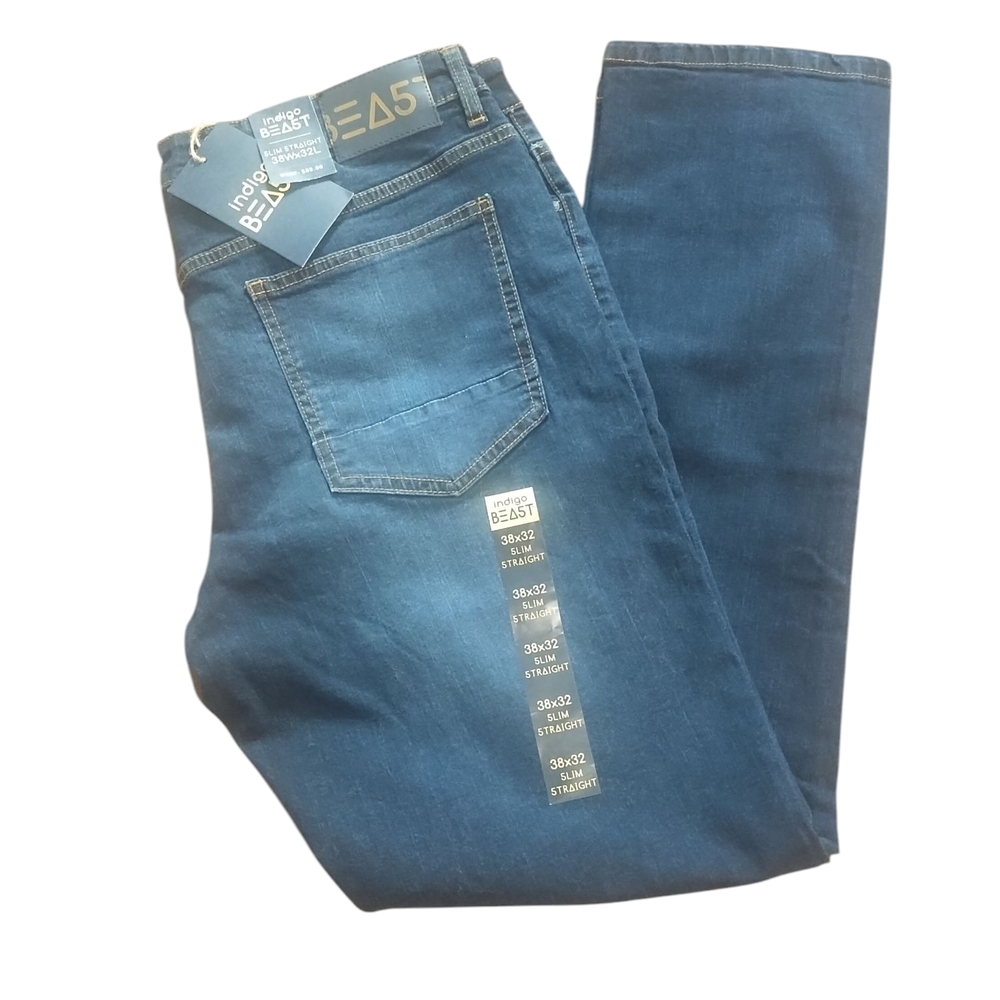 Indigo Blue Straight Jeans Classic Style